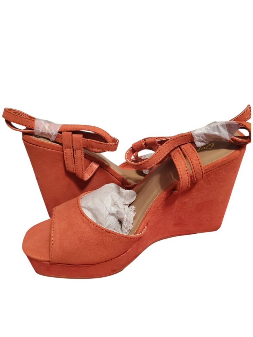 Qupid Shoe Strappy Wedge Sandals Open Toe Ash Coral Size 8 - Picture 3 of 11